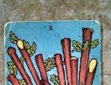 Tarot card meaning - Ten of Staves (Wands)