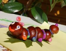 DIY chestnut crafts for children: simple ideas with photos